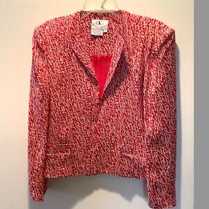 Flora Kung - VTG   Red and white silk  jacket + matching sleeveless top , size 8